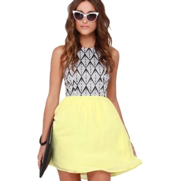 lulus yellow skater dress